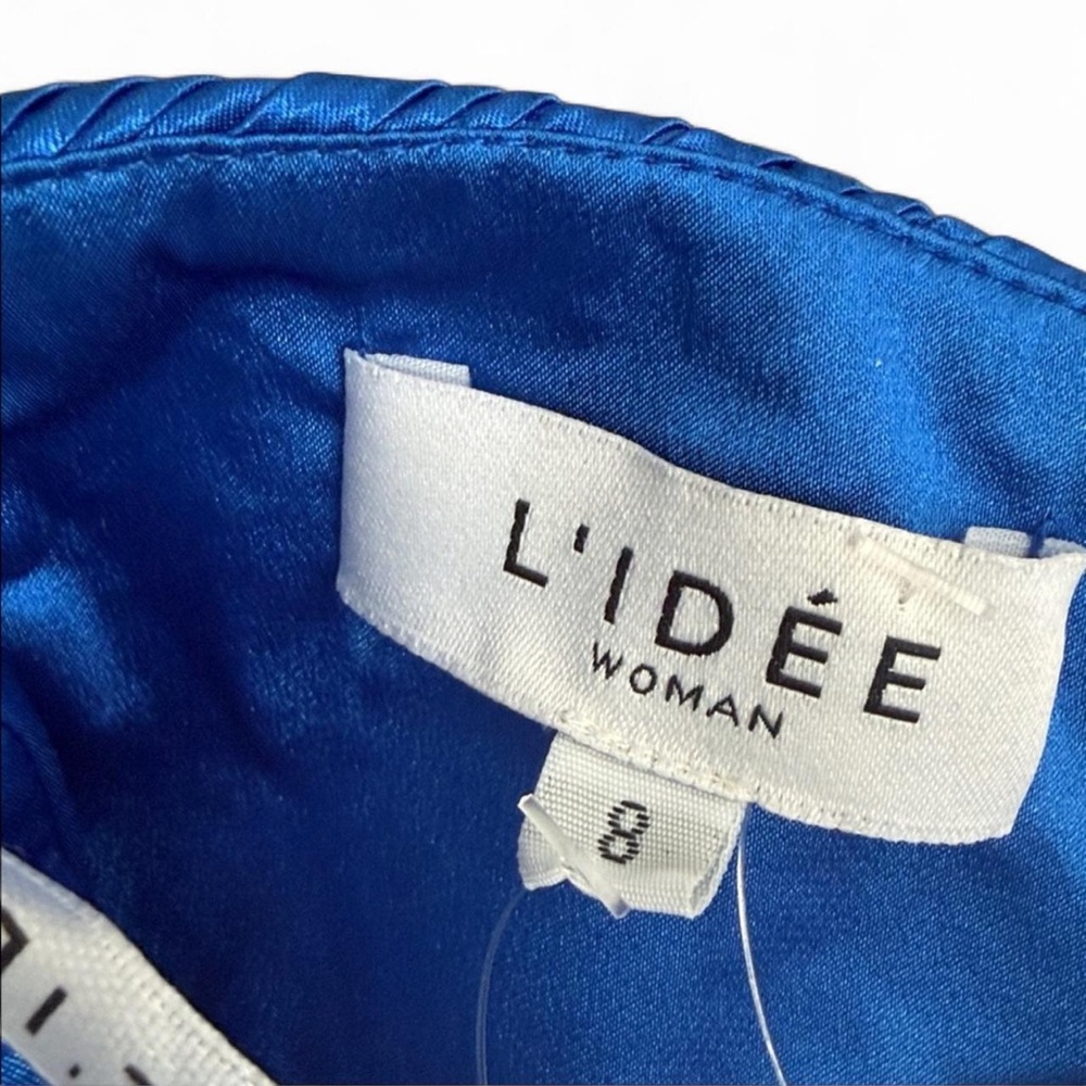 L’IDÉE Vacances Plissé Strapless Top Moroccan Blue 8 NWT - Picture 9 of 13